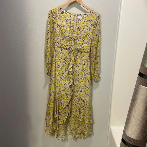 INTERMIX Dresses & Skirts - Intermix woman’s yellow flower long sleeve dress